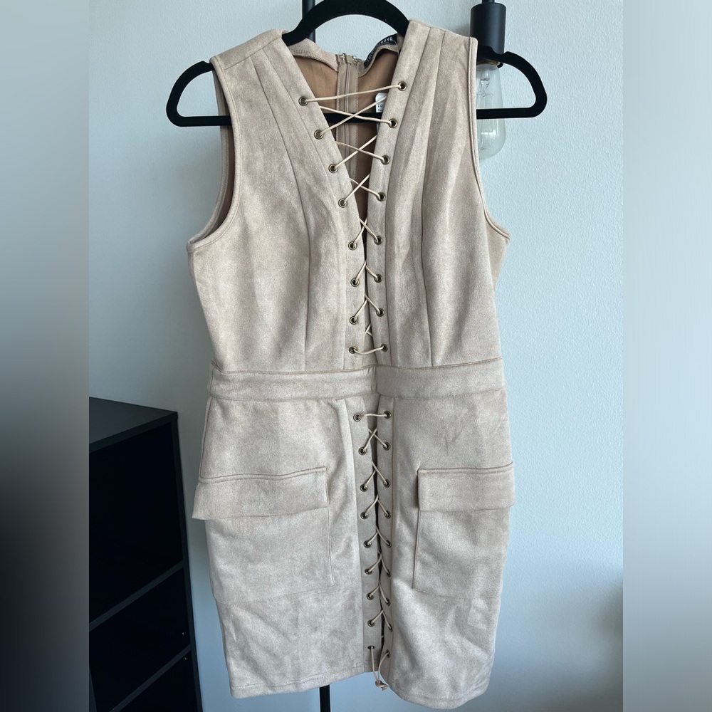 NWT Fashion Nova Faux Suede Dress, XL